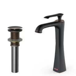 Karran Woodburn 1.2 GPM Single Lever Handle Lead-free Brass ADA Bathroom Faucet, Vessel, Oil Rubbed Bronze, KBF412ORB