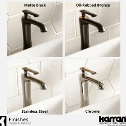 Karran Woodburn 1.2 GPM Single Lever Handle Lead-free Brass ADA Bathroom Faucet, Vessel, Oil Rubbed Bronze, KBF412ORB