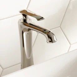 Karran Woodburn 1.2 GPM Single Lever Handle Lead-free Brass ADA Bathroom Faucet, Vessel, Chrome, KBF412C