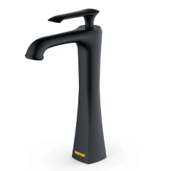 Karran Woodburn 1.2 GPM Single Lever Handle Lead-free Brass ADA Bathroom Faucet, Vessel, Matte Black, KBF412MB