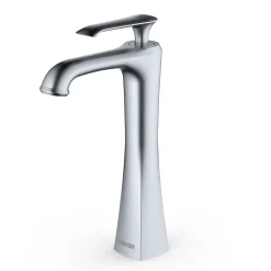Karran Woodburn 1.2 GPM Single Lever Handle Lead-free Brass ADA Bathroom Faucet, Vessel, Stainless Steel, KBF412SS