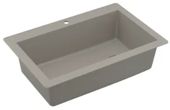 Karran 33" Drop In/Topmount Quartz Composite Kitchen Sink, Concrete, QT-670-CN