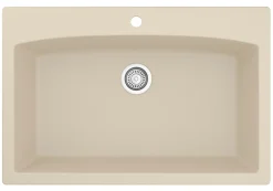 Karran 33" Drop In/Topmount Quartz Composite Kitchen Sink, Bisque, QT-712-BI-PK1