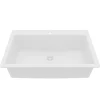 Karran 33" Drop In/Topmount Quartz Composite Kitchen Sink, White, QT-812-WH
