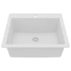 Karran 25" Drop In/Topmount Quartz Composite Kitchen Sink, White, QT-820-WH
