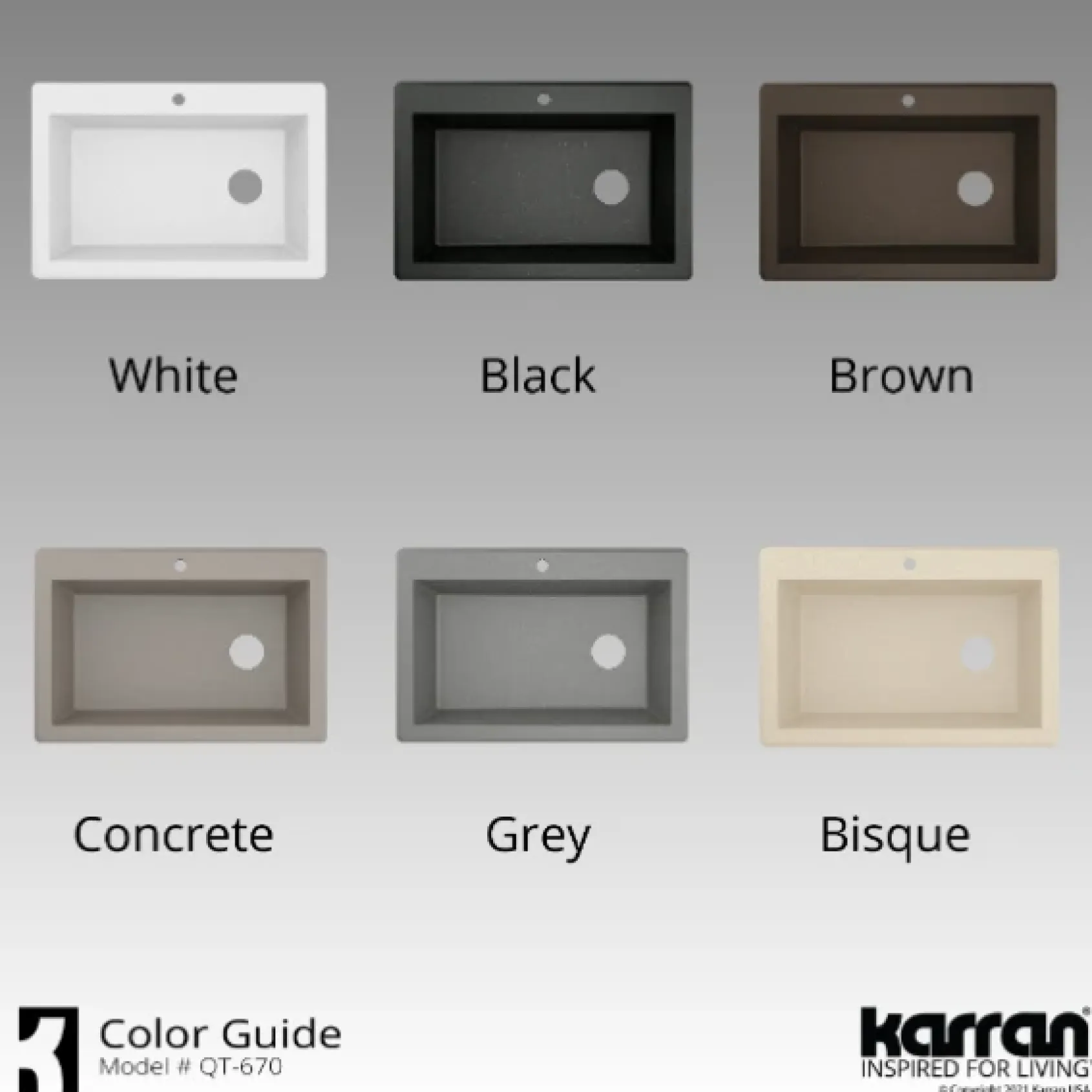 Karran 33" Drop In/Topmount Quartz Composite Kitchen Sink, Black, QT-670-BL