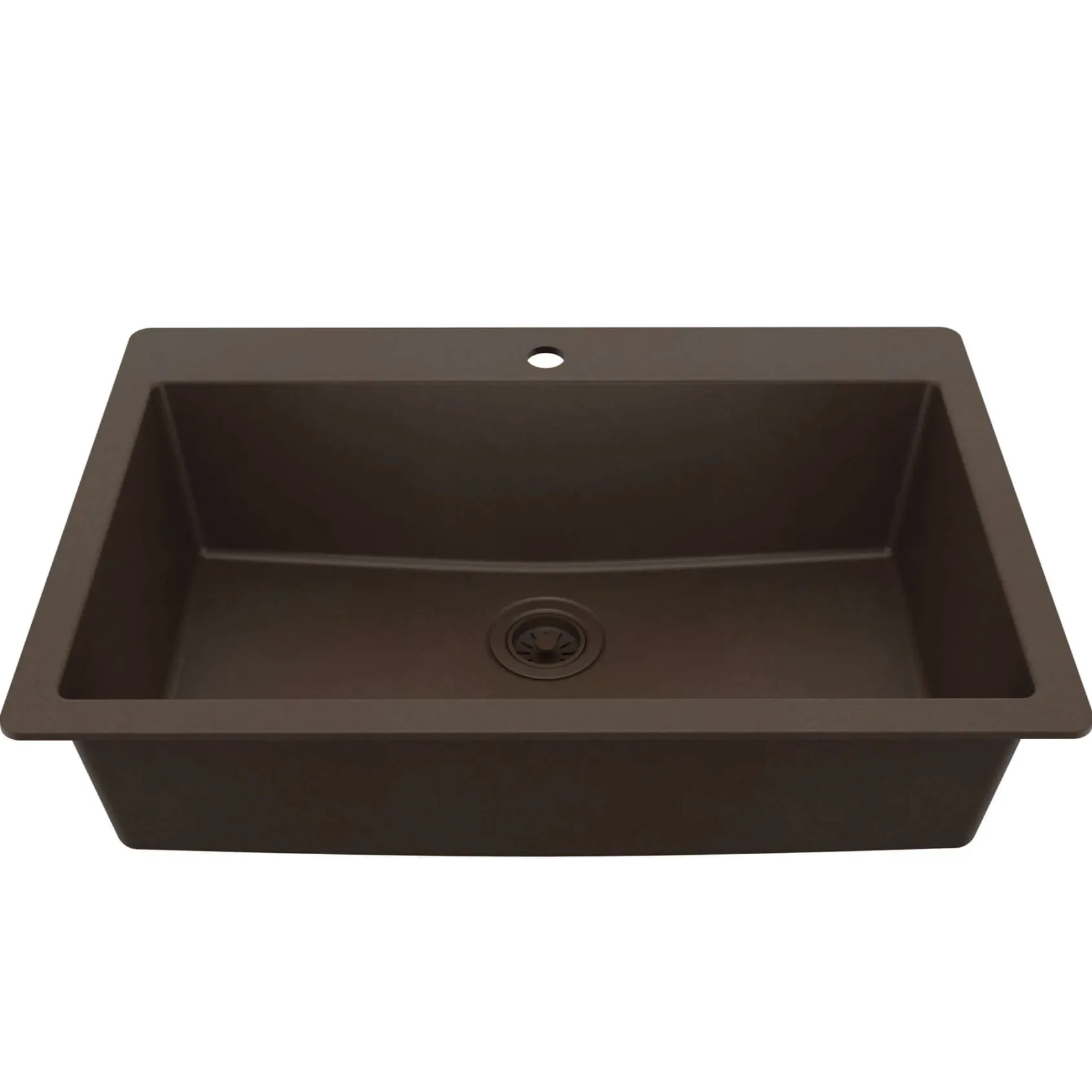Karran 33" Drop In/Topmount Quartz Composite Kitchen Sink, Brown, QT-812-BR