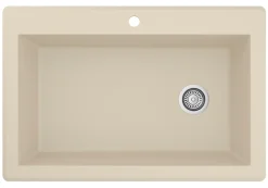 Karran 33" Drop In/Topmount Quartz Composite Kitchen Sink, Bisque, QT-670-BI