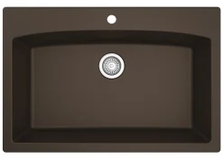Karran 33" Drop In/Topmount Quartz Composite Kitchen Sink, Brown, QT-712-BR-PK1