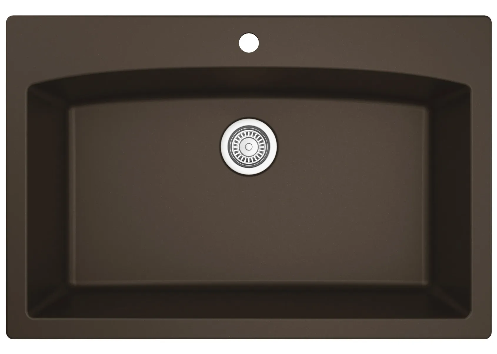 Karran 33" Drop In/Topmount Quartz Composite Kitchen Sink, Brown, QT-712-BR-PK1