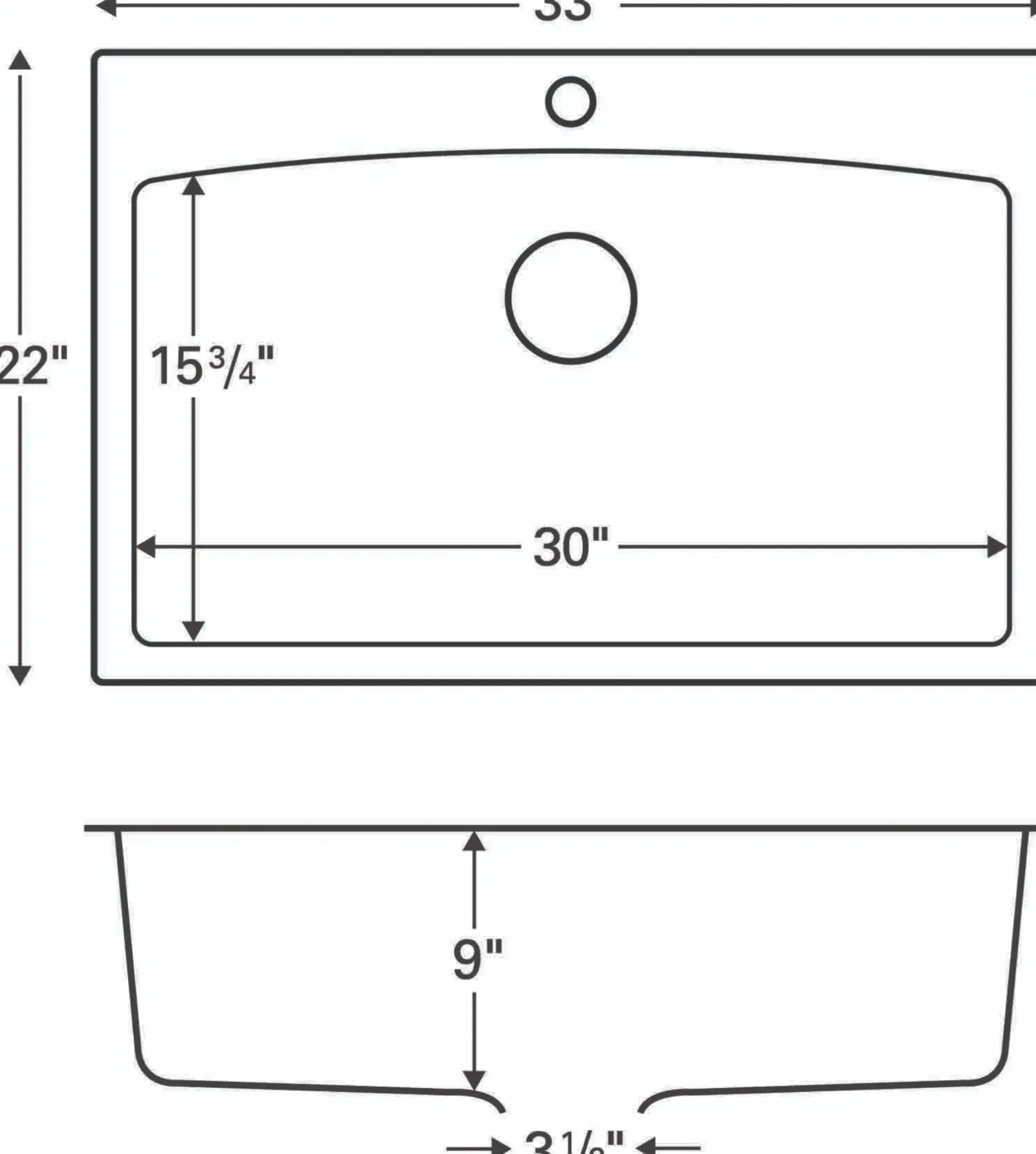 Karran 33" Drop In/Topmount Quartz Composite Kitchen Sink, Brown, QT-712-BR-PK1