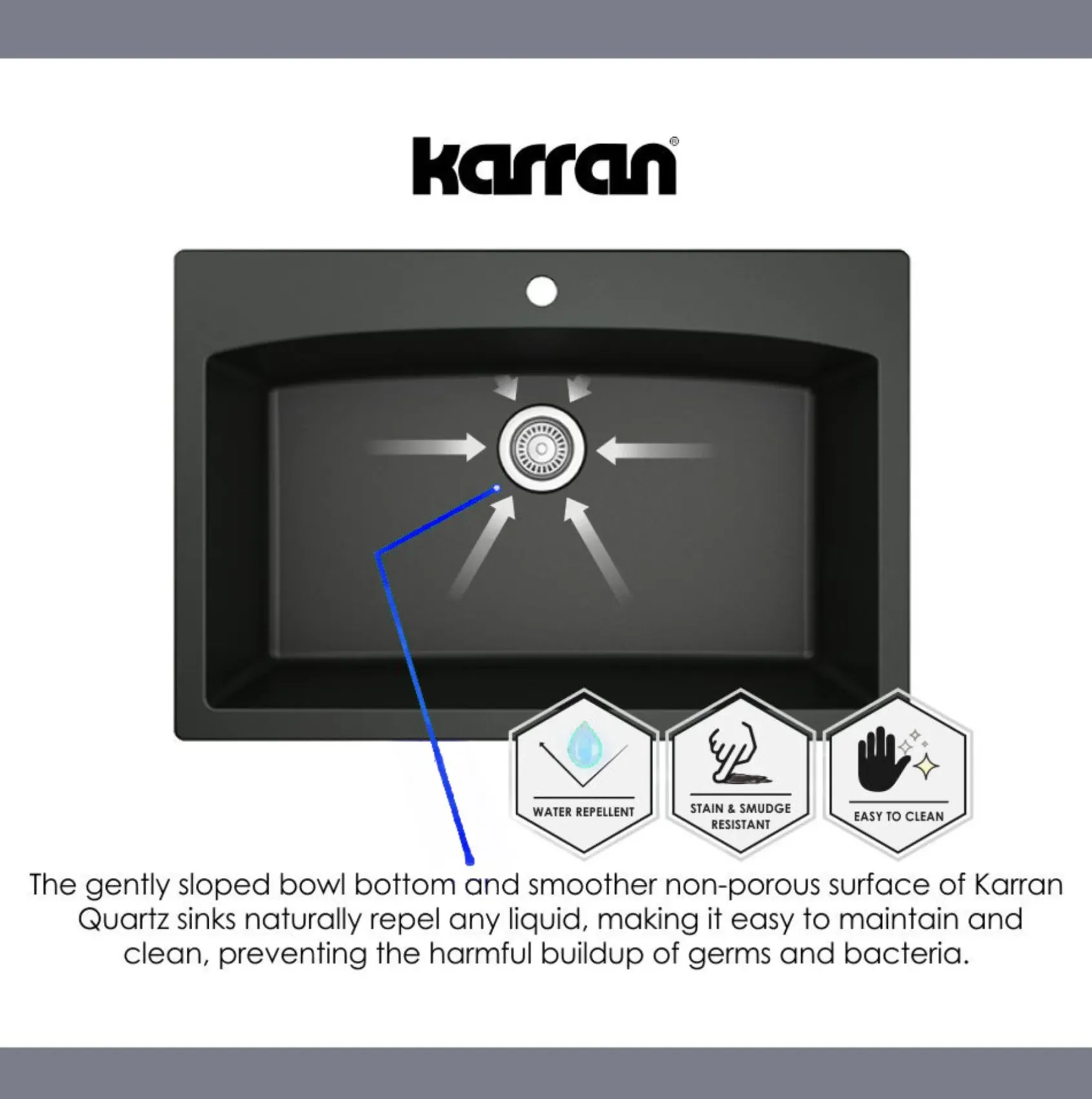 Karran 33" Drop In/Topmount Quartz Composite Kitchen Sink, Brown, QT-712-BR-PK1