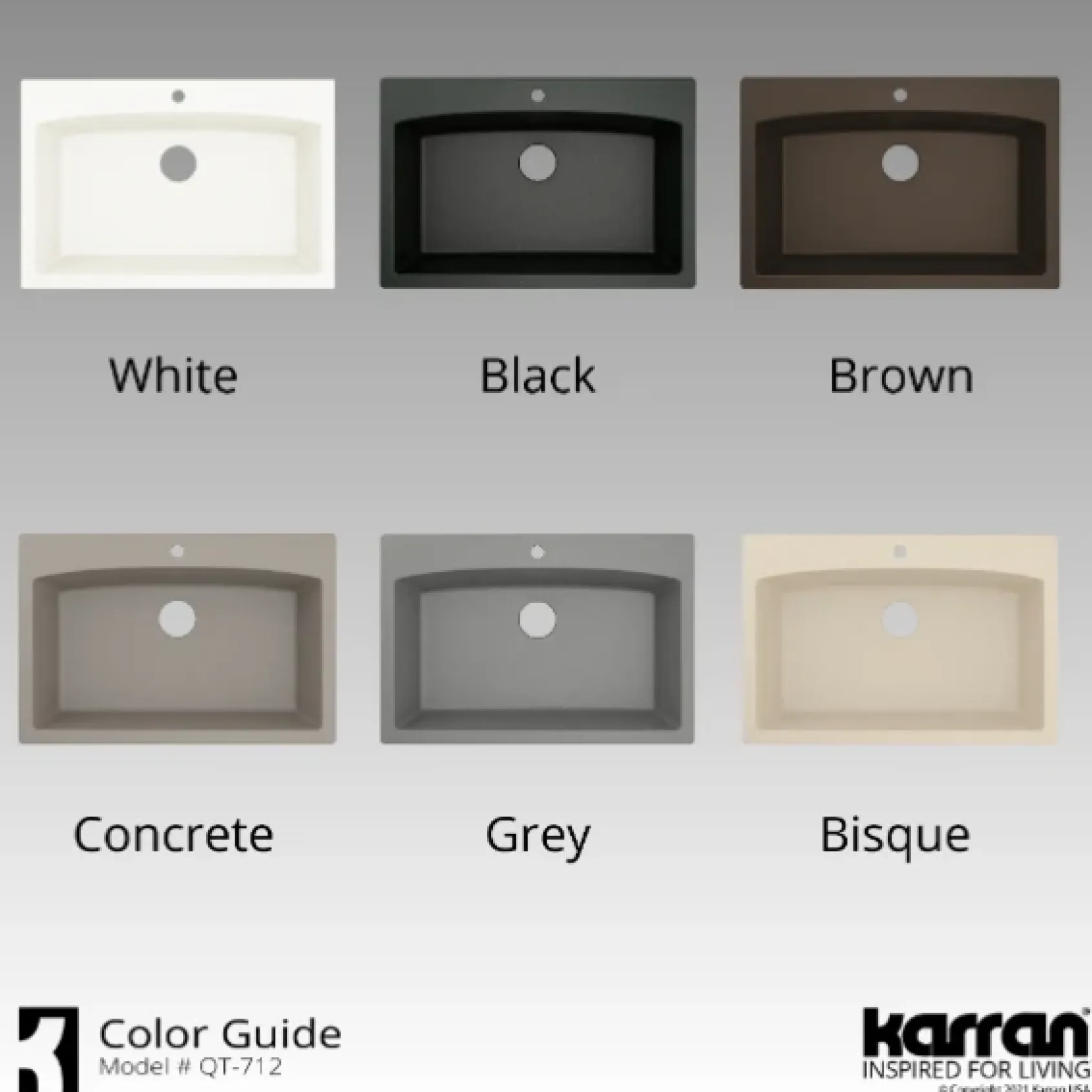Karran 33" Drop In/Topmount Quartz Composite Kitchen Sink, Brown, QT-712-BR-PK1