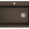 Karran 33" Drop In/Topmount Quartz Composite Kitchen Sink, Brown, QT-670-BR
