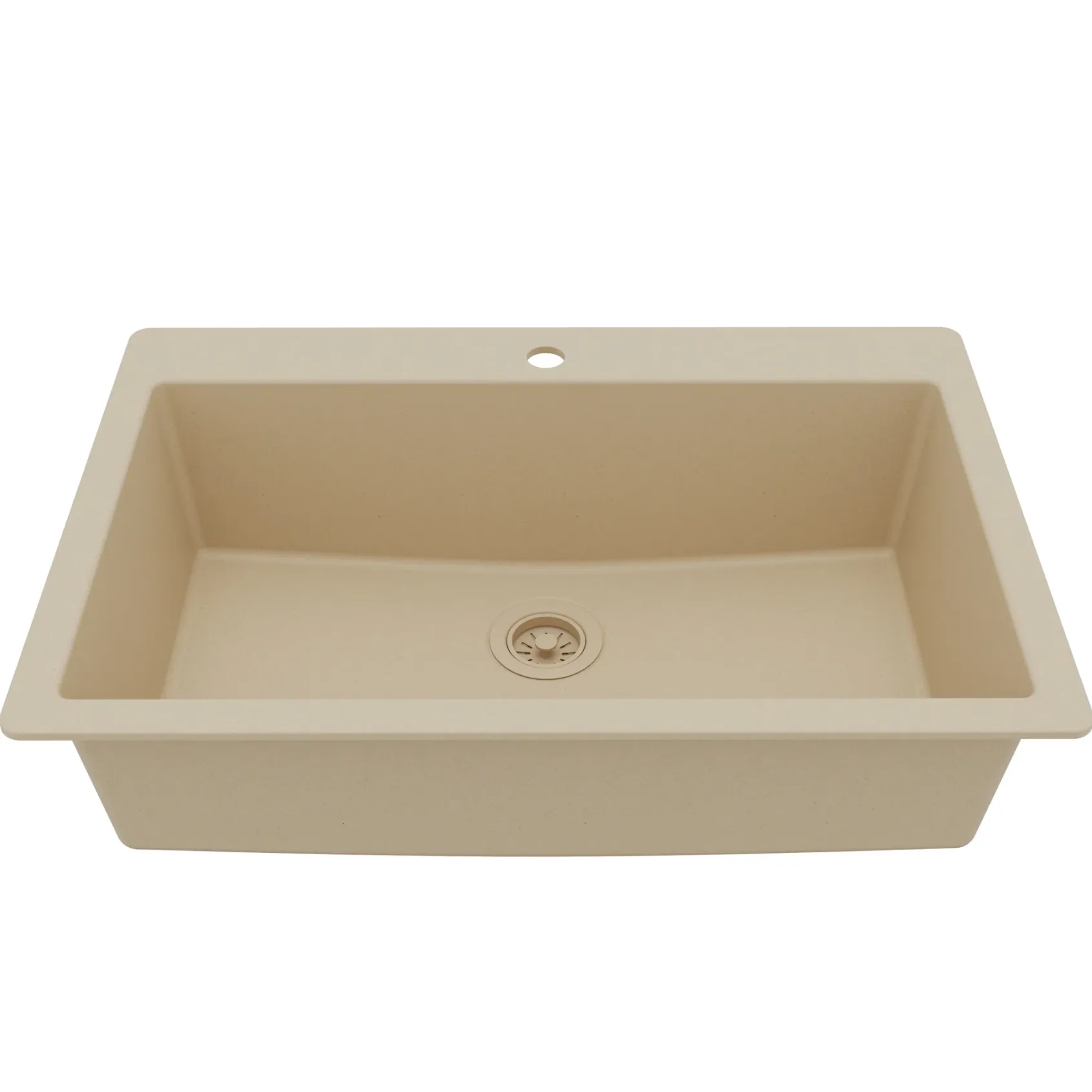 Karran 33" Drop In/Topmount Quartz Composite Kitchen Sink, Bisque, QT-812-BI