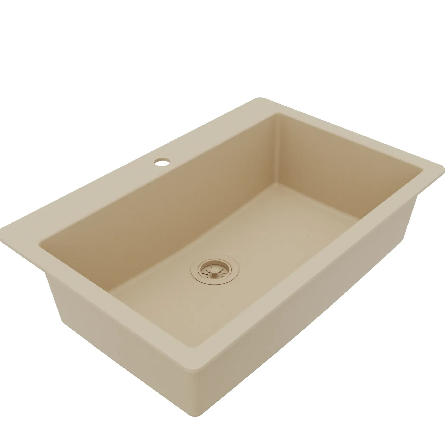Karran 33" Drop In/Topmount Quartz Composite Kitchen Sink, Bisque, QT-812-BI