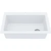 Karran 33" Drop In/Topmount Quartz Composite Kitchen Sink, White, QT-670-WH