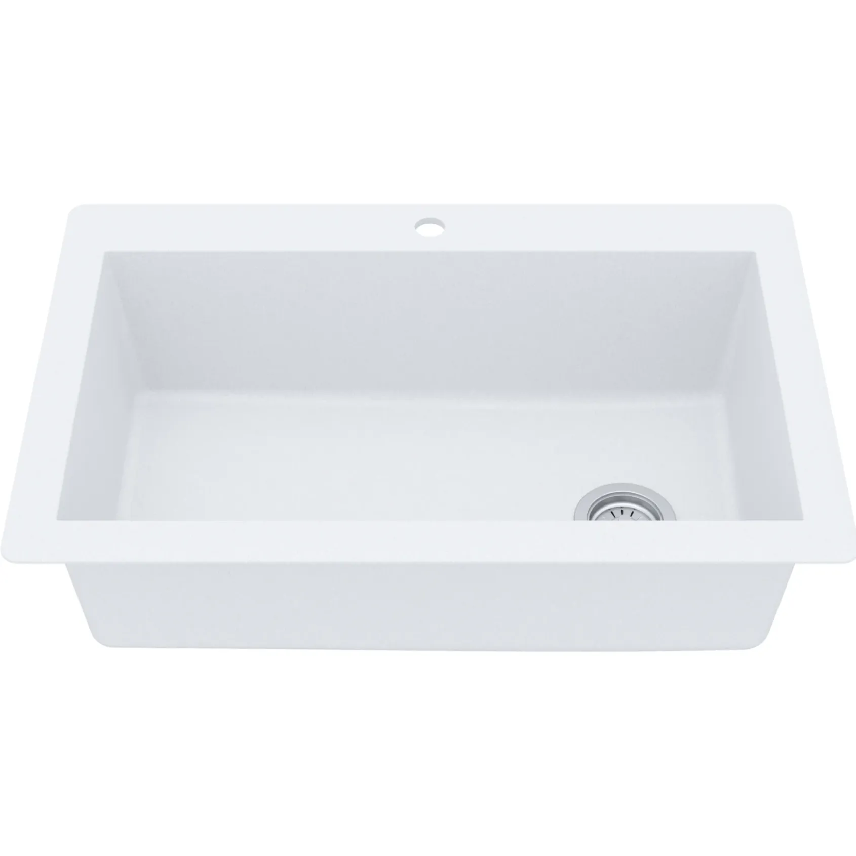 Karran 33" Drop In/Topmount Quartz Composite Kitchen Sink, White, QT-670-WH