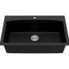 Karran 33" Drop In/Topmount Quartz Composite Kitchen Sink, Black, QT-712-BL