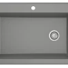 Karran 33" Drop In/Topmount Quartz Composite Kitchen Sink, Grey, QT-670-GR