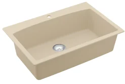 Karran 33" Drop In/Topmount Quartz Composite Kitchen Sink, Bisque, QT-712-BI