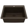 Karran 25" Drop In/Topmount Quartz Composite Kitchen Sink, Brown, QT-820-BR
