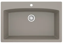 Karran 33" Drop In/Topmount Quartz Composite Kitchen Sink, Concrete, QT-712-CN