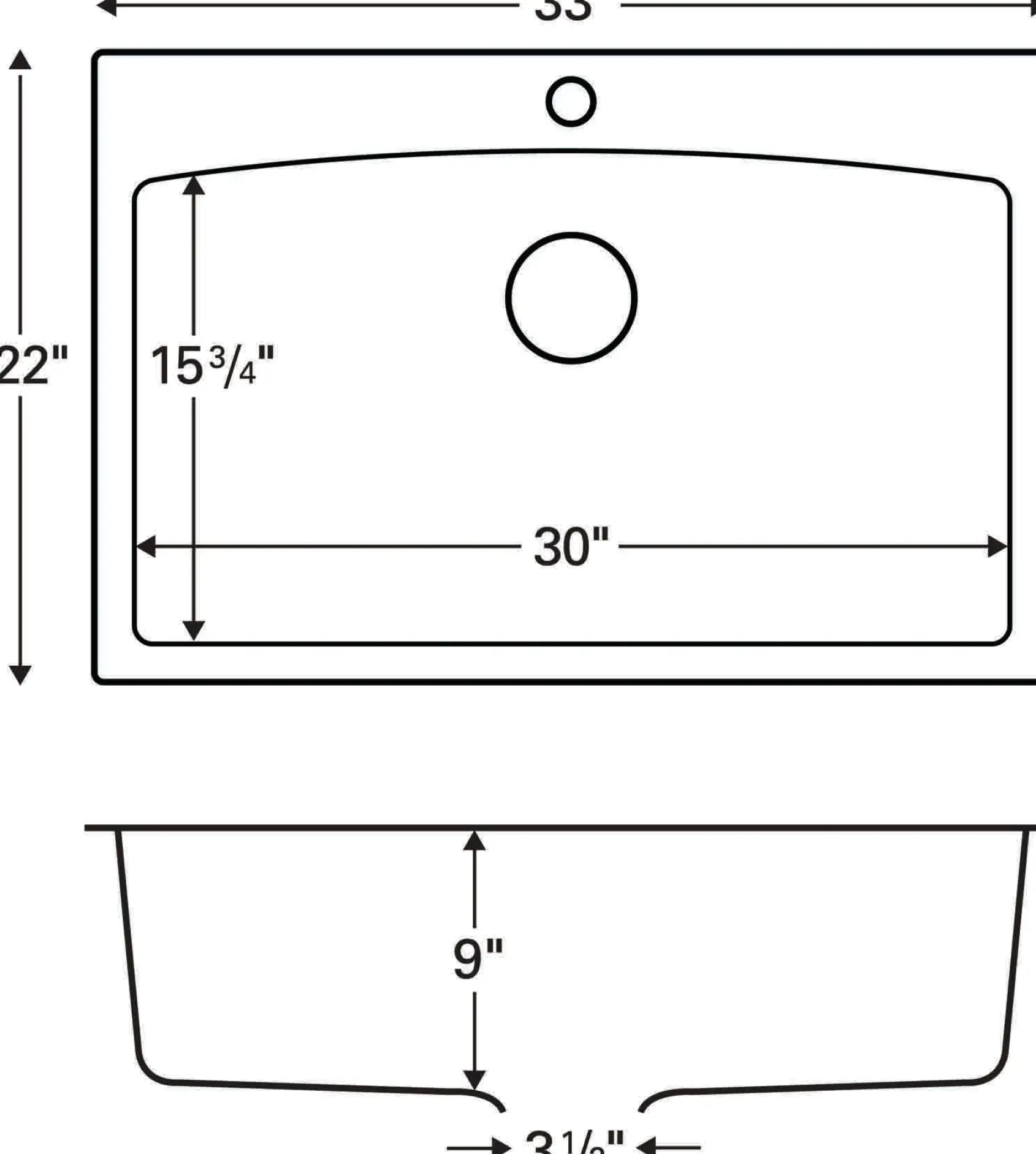 Karran 33" Drop In/Topmount Quartz Composite Kitchen Sink, Concrete, QT-712-CN