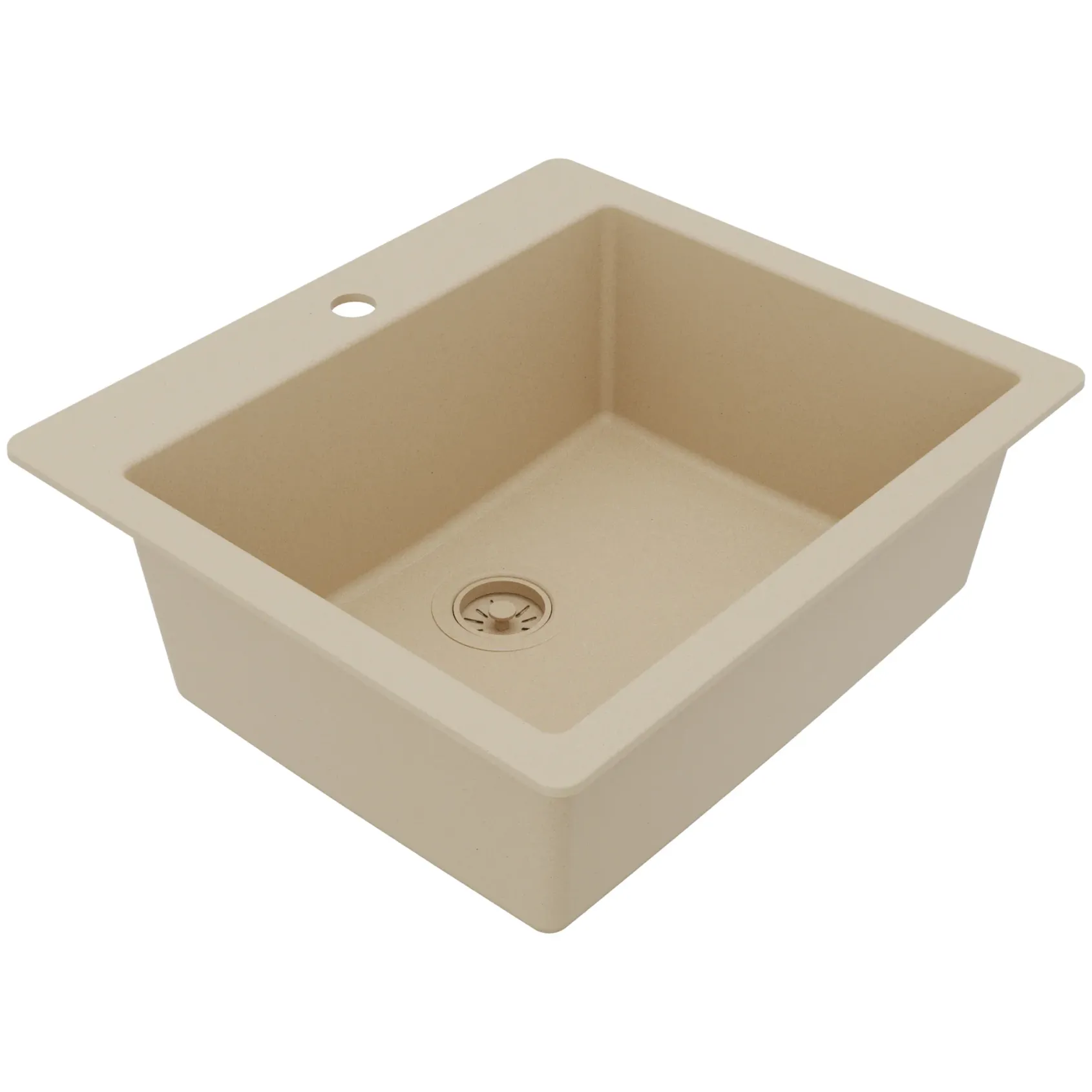 Karran 25" Drop In/Topmount Quartz Composite Kitchen Sink, Bisque, QT-820-BI