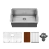 Karran Elite Workstation 27" Undermount Stainless Steel Workstation Kitchen Sink with Accessories, 16 Gauge, WS-34-PK1