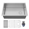 Karran Fusion 27" Undermount Stainless Steel ADA Kitchen Sink with Accessories, 16 Gauge, UUMSB2731-PK1