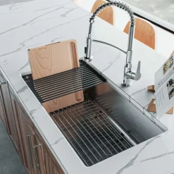Karran Fusion 33" Undermount Stainless Steel Workstation Kitchen Sink with Accessories, 16 Gauge, UUMSB3332-PK1