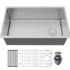 Karran Fusion 30" Undermount Stainless Steel ADA Kitchen Sink with Accessories, 16 Gauge, UUMSB3031-PK1