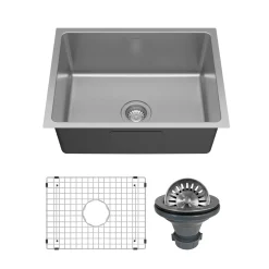 Karran Lansen 24" Undermount Stainless Steel Kitchen Sink, 18 Gauge, UMSB2311-PK1