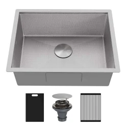 Karran Matrix 24" Undermount Stainless Steel Workstation Kitchen Sink with Accessories, 16 Gauge, HSU2419SBSS