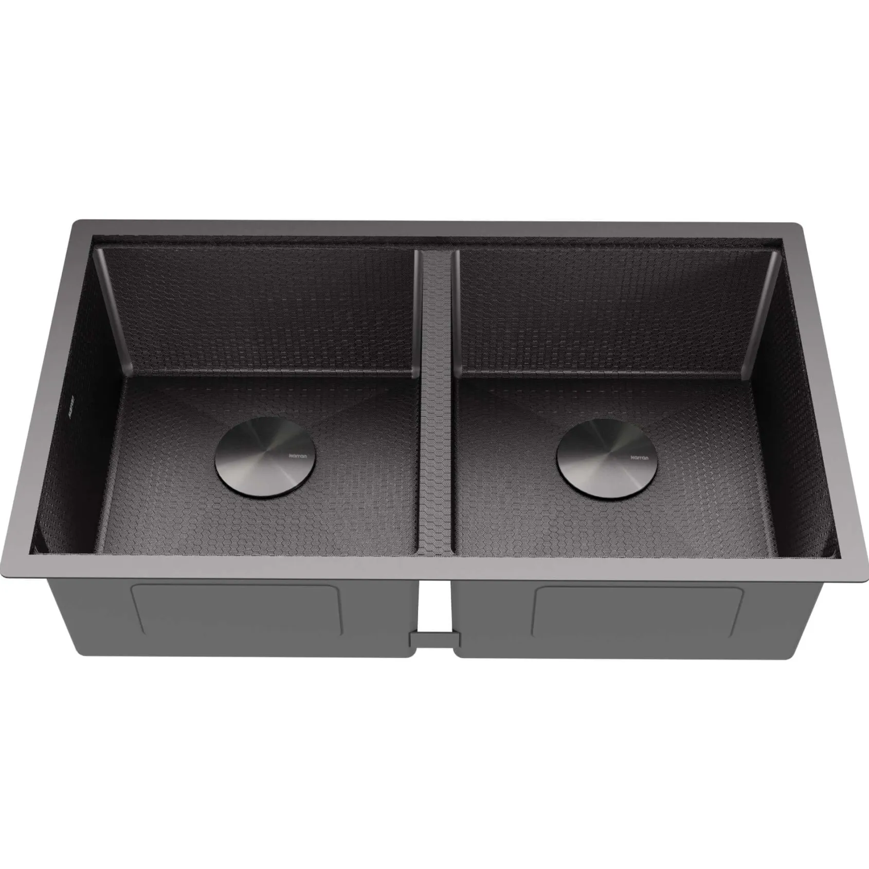 Karran Matrix 32" Undermount Stainless Steel Workstation Kitchen Sink with Accessories, 50/50 Double Bowl, Gunmetal Grey, 16 Gauge, HSU3219DBGG