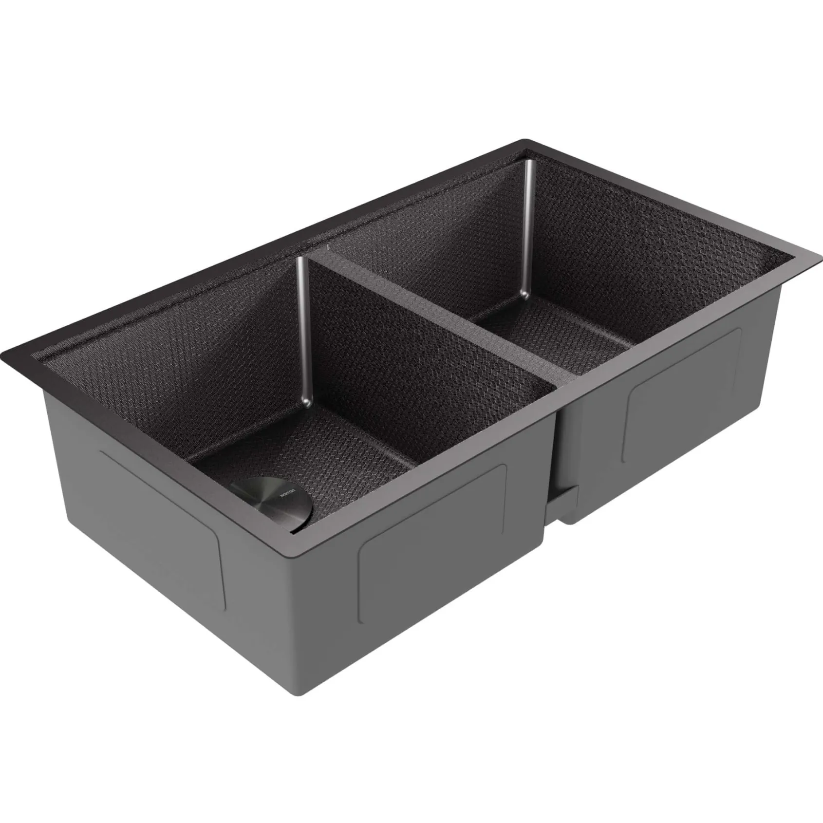 Karran Matrix 32" Undermount Stainless Steel Workstation Kitchen Sink with Accessories, 50/50 Double Bowl, Gunmetal Grey, 16 Gauge, HSU3219DBGG