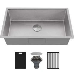 Karran Matrix 32" Undermount Stainless Steel Workstation Kitchen Sink with Accessories, 16 Gauge, HSU3219SBSS