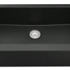 Karran 34" Quartz Composite Farmhouse Sink, Black, QA-740-BL