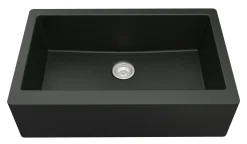 Karran 34" Quartz Composite Farmhouse Sink, Black, QA-740-BL