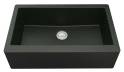 Karran 34" Quartz Composite Farmhouse Sink, Black, QA-740-BL-PK1