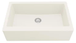 Karran 34" Quartz Composite Farmhouse Sink, White, QA-740-WH
