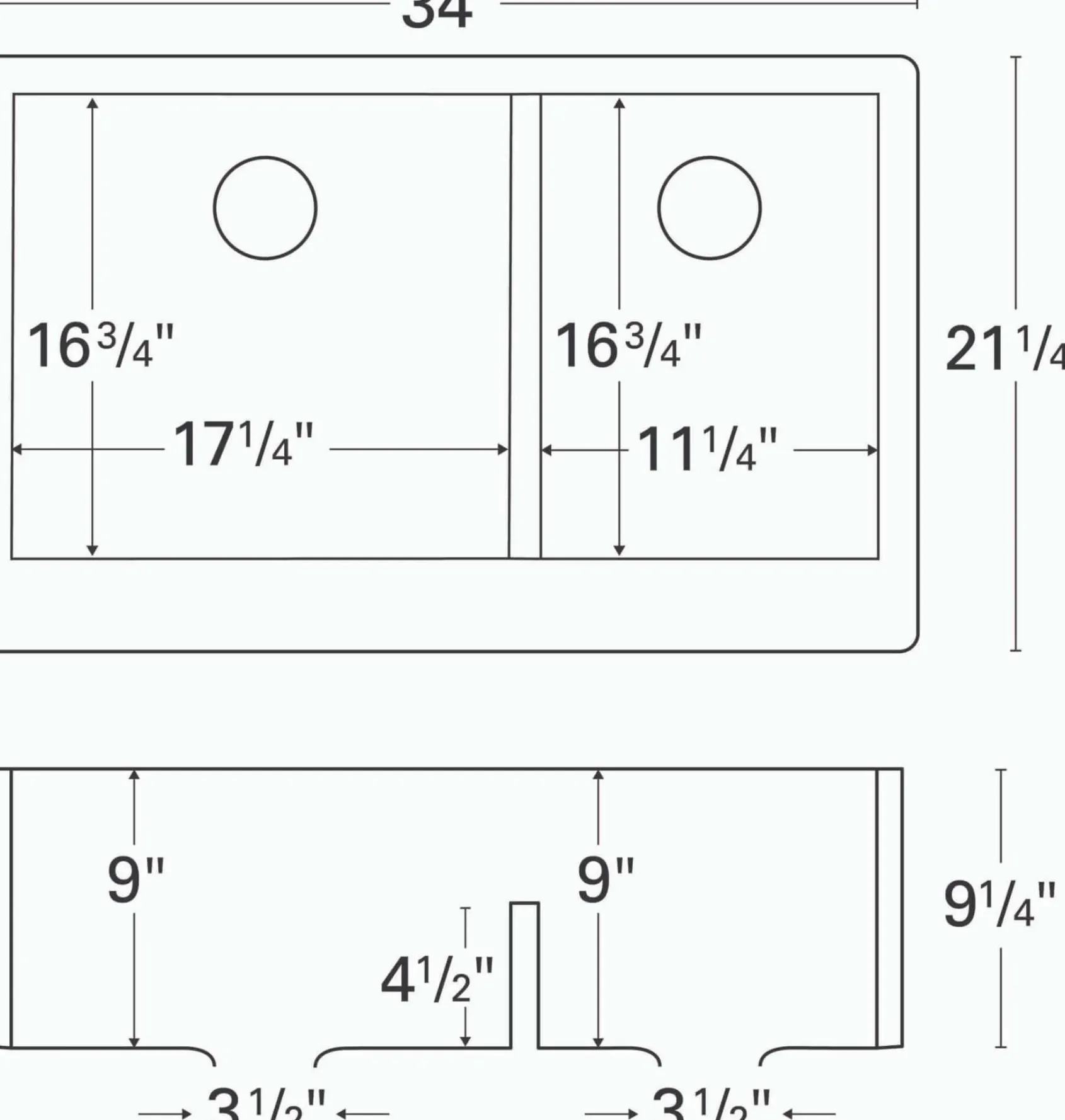 Karran 34" Quartz Composite Farmhouse Sink, 60/40 Double Bowl, Grey, QA-760-GR-PK1