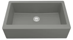 Karran 34" Quartz Composite Farmhouse Sink, Grey, QA-740-GR