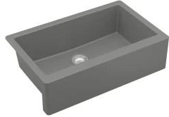 Karran 34" Quartz Composite Farmhouse Sink, Grey, QA-740-GR