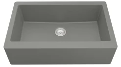 Karran 34" Quartz Composite Farmhouse Sink, Grey, QA-740-GR-PK1