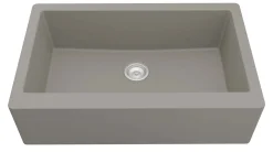 Karran 34" Quartz Composite Farmhouse Sink, Concrete, QA-740-CN-PK1