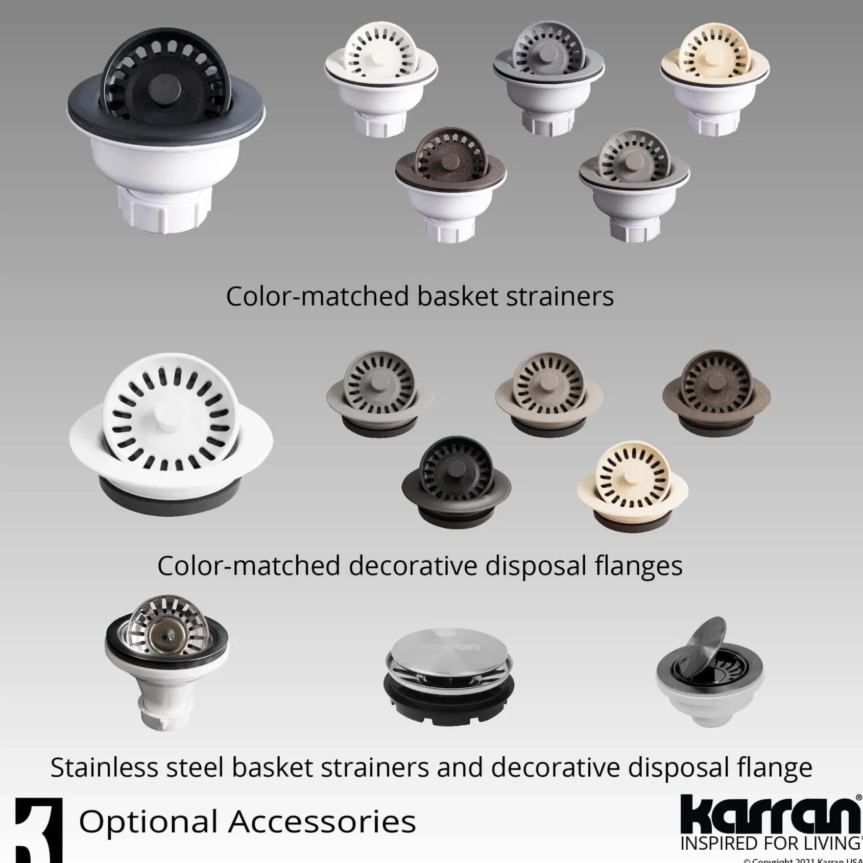 Karran 34" Quartz Composite Retrofit Workstation Farmhouse Sink with Accessories, Grey, QARWS-740-GR