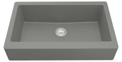Karran 34" Quartz Composite Retrofit Farmhouse Sink, Grey, QAR-740-GR