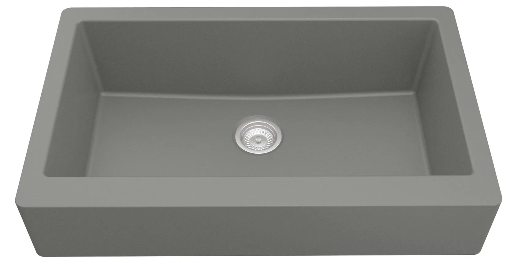 Karran 34" Quartz Composite Retrofit Farmhouse Sink, Grey, QAR-740-GR